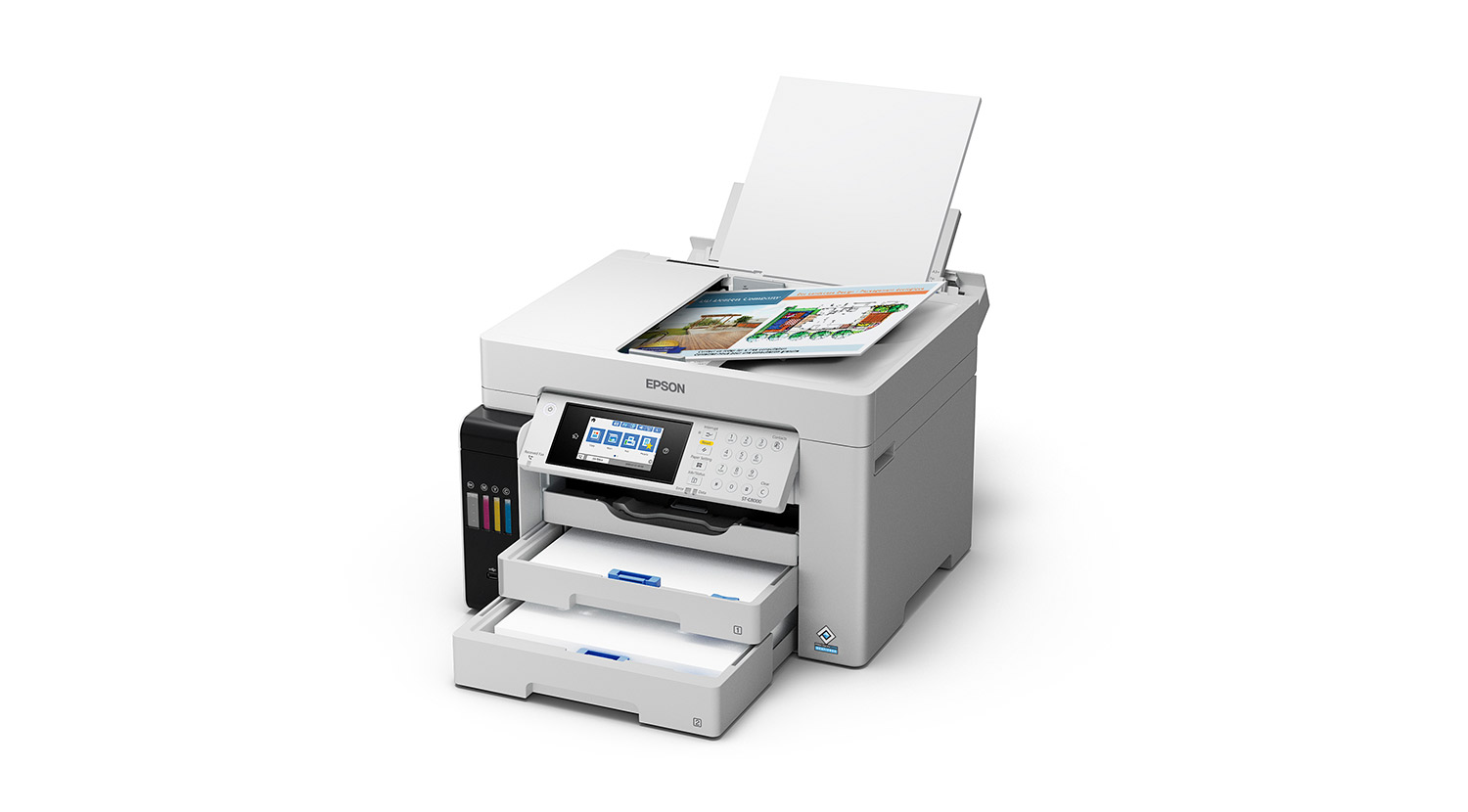 Epson WorkForce ST-C8000, color, multi-function printer, built for a productive environment that demands high-volume, print-shop-quality output